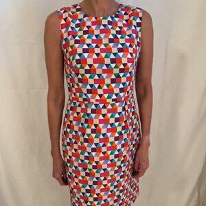 Kate Spade Multi-Color Geometric Print Sheath Dress, Size 4